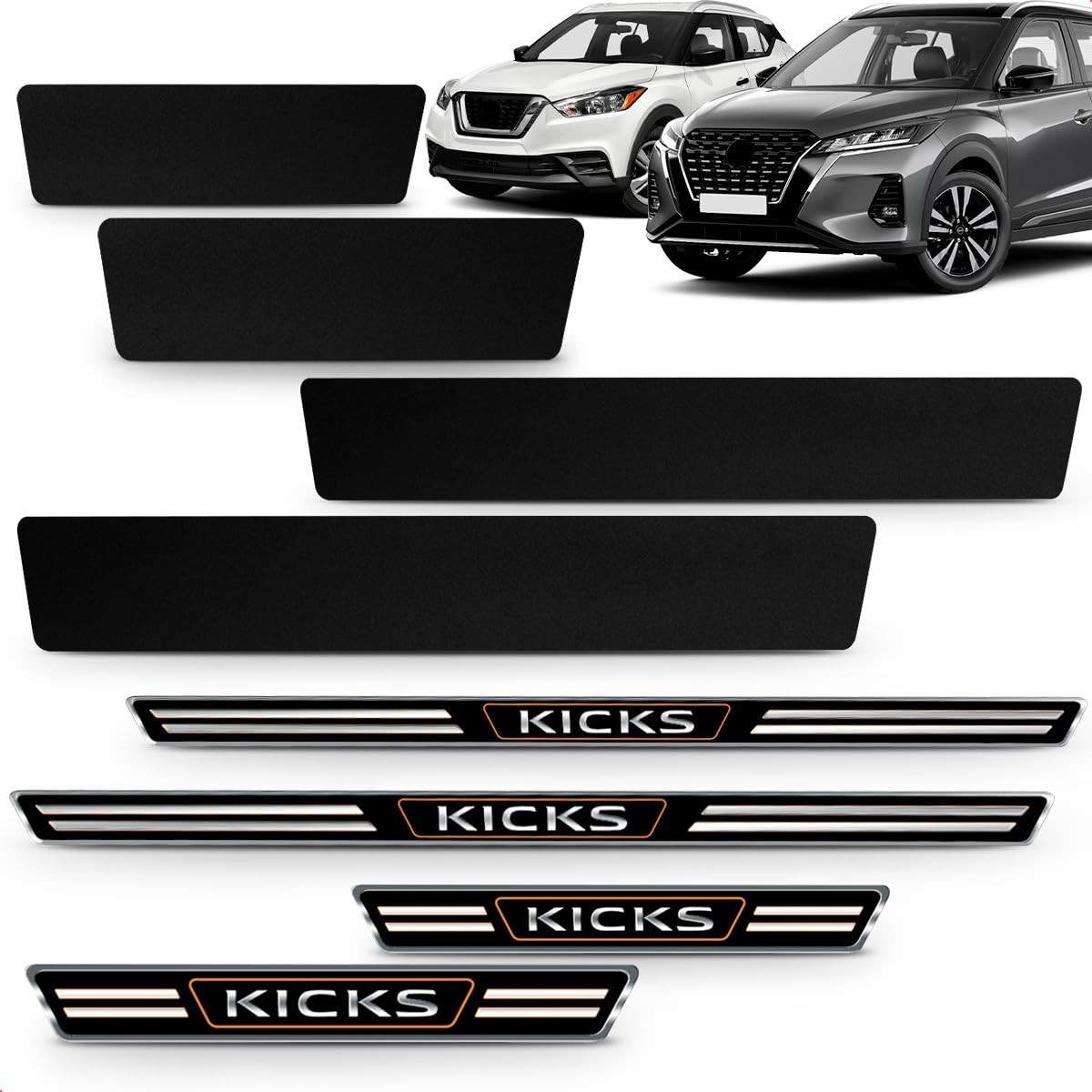 Protetor de Soleira Adesiva Elegance Kicks 2016-2024 (4 Portas) - Proteção e Estilo