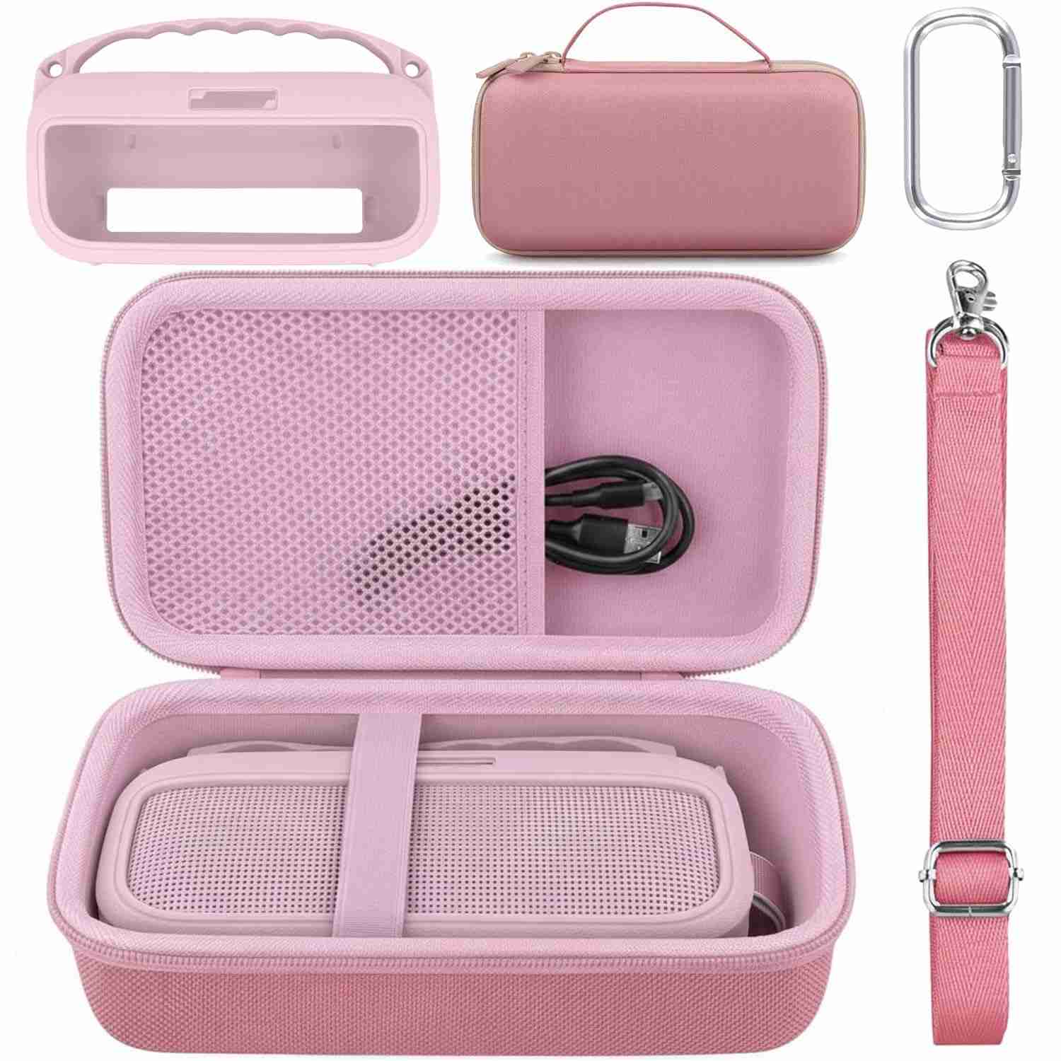 Capa Protetora Rígida e Silicone para Bose SoundLink Flex 2ª Geração - Rosa | Portabilidade e Segurança