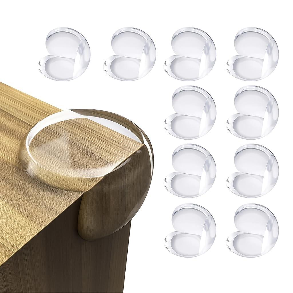 Kit 10 Protetores de Quina em Silicone com Adesivo Dupla Face - Segurança Total para Bebês e Crianças