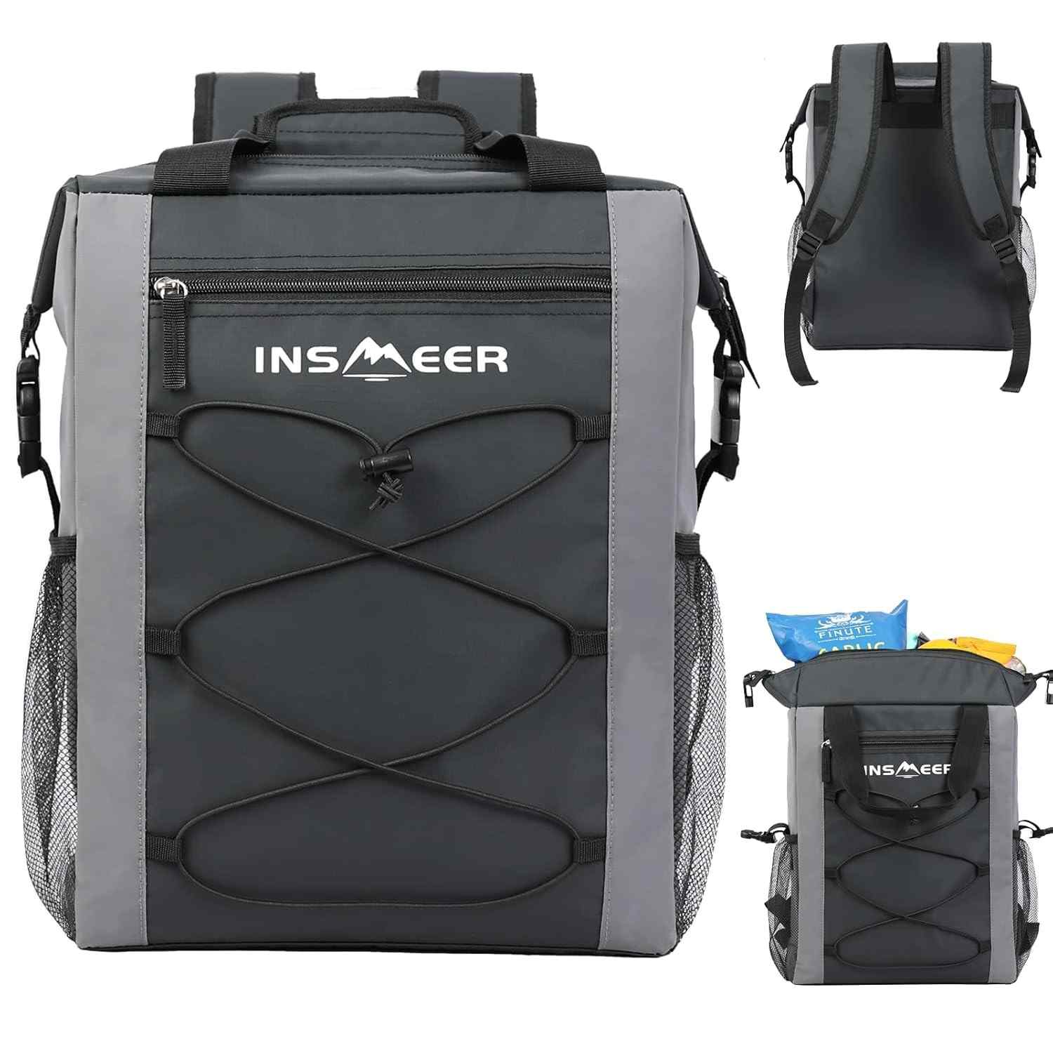 INSMEER Mochila Térmica 40 Latas - Bolsa Refrigeradora à Prova de Vazamento para Camping, Praia e Piquenique