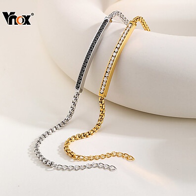 Pulseira de Casal Vnox com Zircônia Cúbica