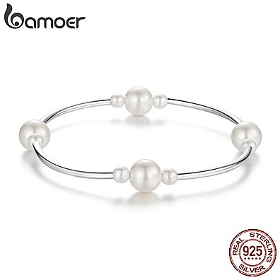 Pulseira de Prata 925 com Pérolas Bamoer: Elegância Atemporal