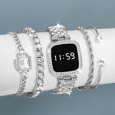 Relógios Femininos Luxo: Kit 5 Peças + Pulseira!