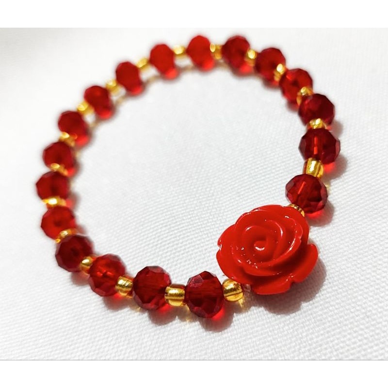 Pulseira Pombagira de Cristal com Rosa – Proteção e Beleza Única