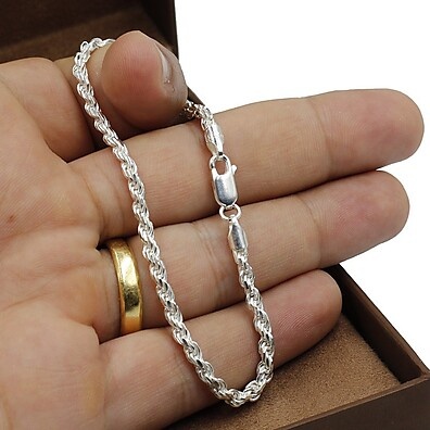 Pulseira Prata 925 Malha Corda: Estilo e Durabilidade