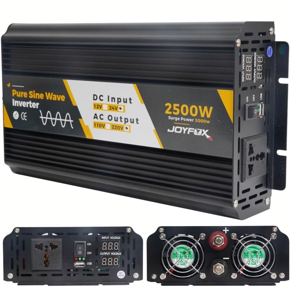 Inversor Joyfox Onda Senoidal Pura 2500W 12V/24V para 110V/220V - Energia Confiável para Sua Casa e Veículo