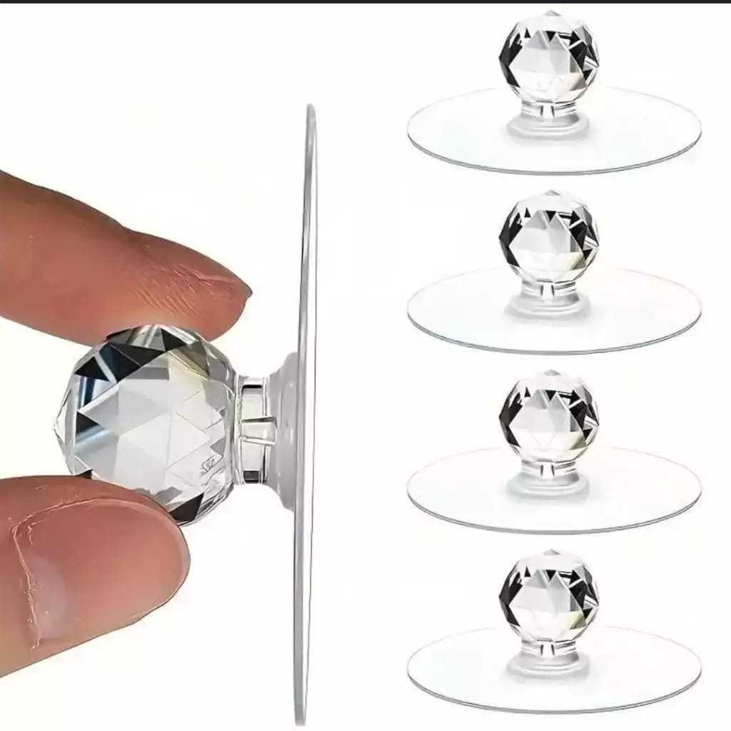 Puxador Cristal Adesivo: Elegância Sem Furos!