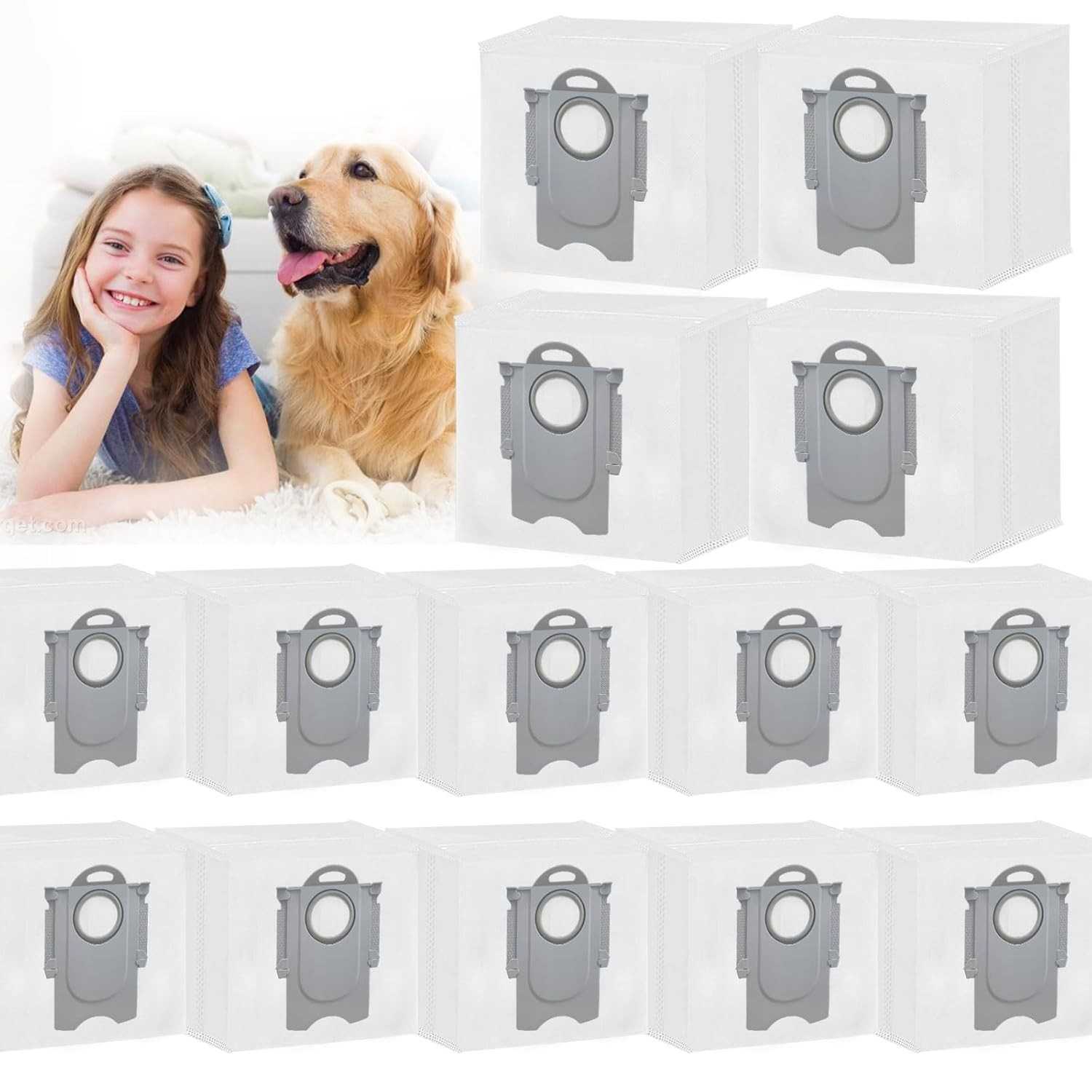 Pacote com 14 Sacos de Pó Q5 para Roborock - Compatível com S8 Pro Ultra, Q7 Max+, Q8 Max+, S7 MaxV Ultra e Outros Modelos