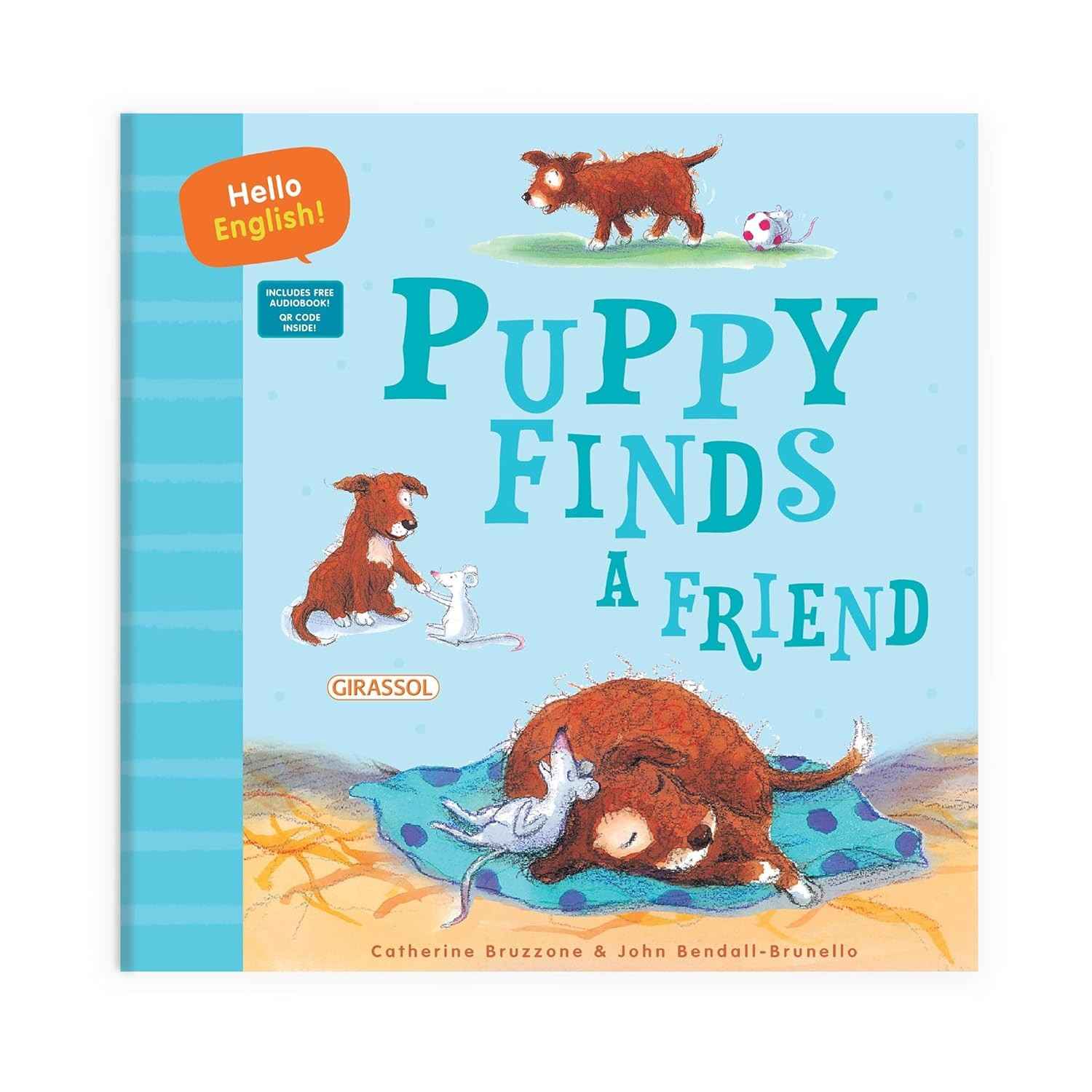 Hello English: Puppy Finds a Friend - Livro Infantil Interativo com QR Code