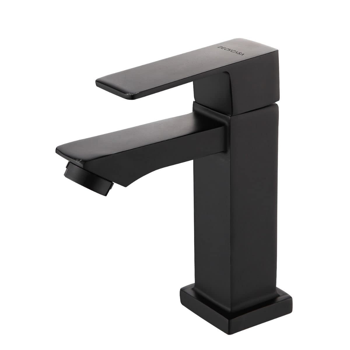 Torneira de Banheiro Luxo Quadrada 1/4 Volta em Aço Inox Preto – Design Moderno para Pia e Bancada