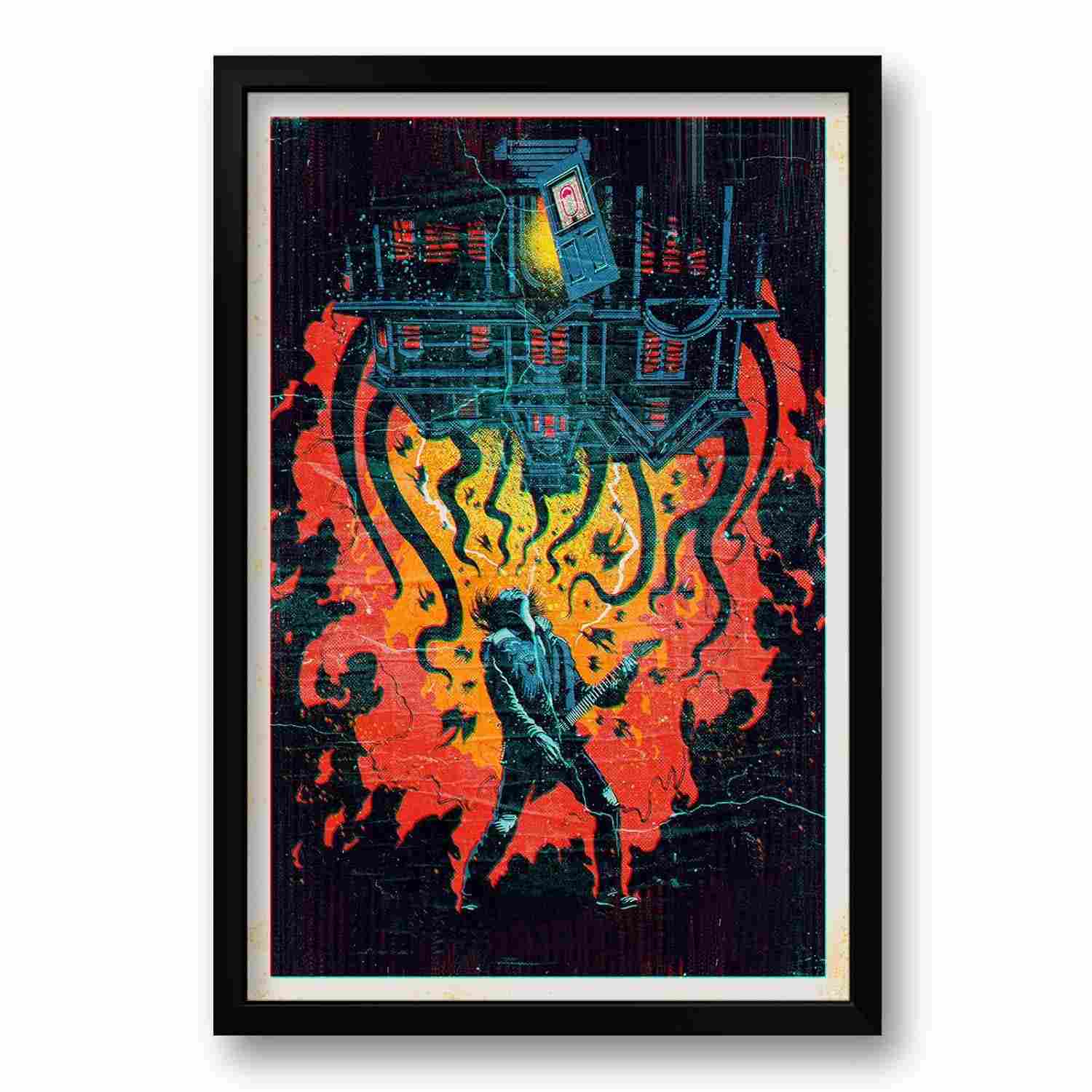 Quadro Stranger Things Eddie Munson 40x60cm - Moldura Ecológica com Tinta Solvente