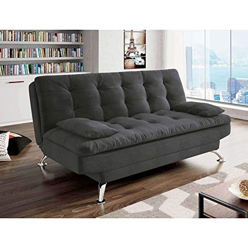 Sofá-Cama 3 Lugares Premium em Suede Cinza - Conforto e Estilo para Qualquer Ambiente