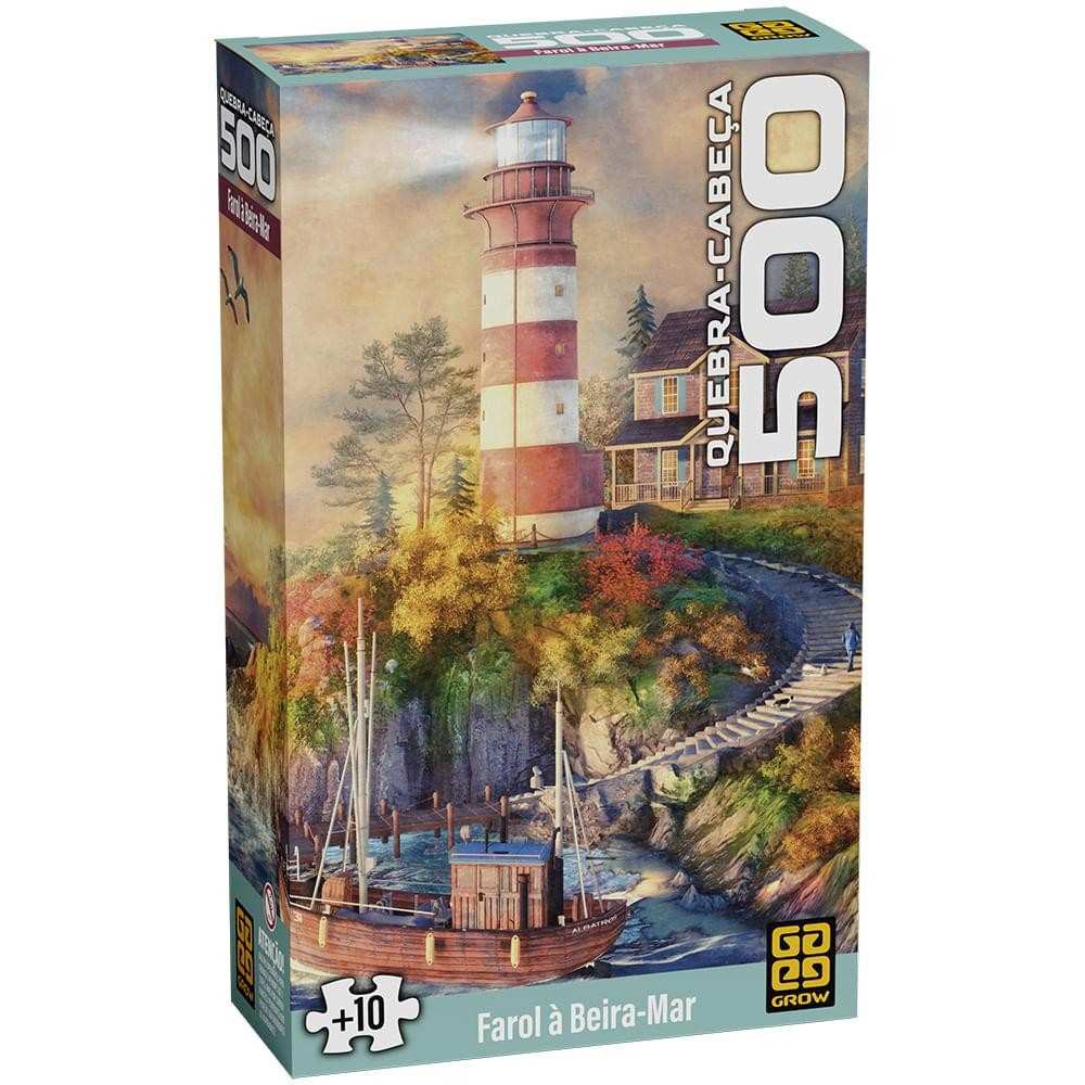 Quebra-Cabeça 500 Peças: Farol à Beira-Mar