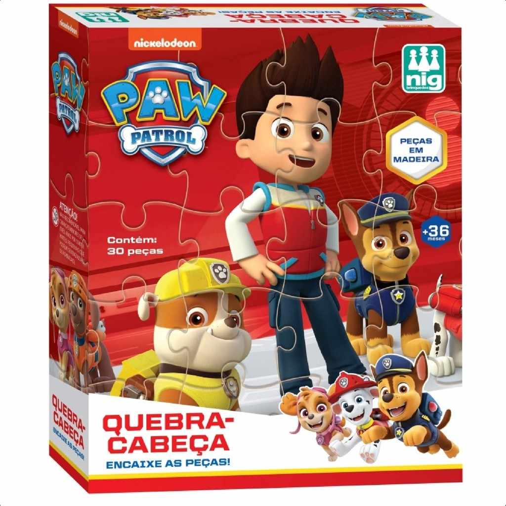 Quebra-Cabeça Patrulha Canina: 30 Peças de Diversão!