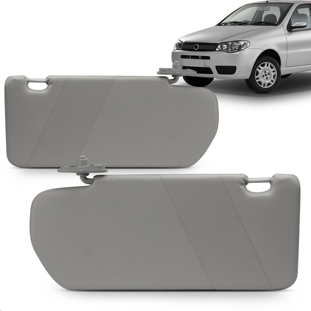 Quebra Sol Newtec Cinza Claro com Bolsa para Fiat Palio Weekend, Siena e Strada (2004-2019)