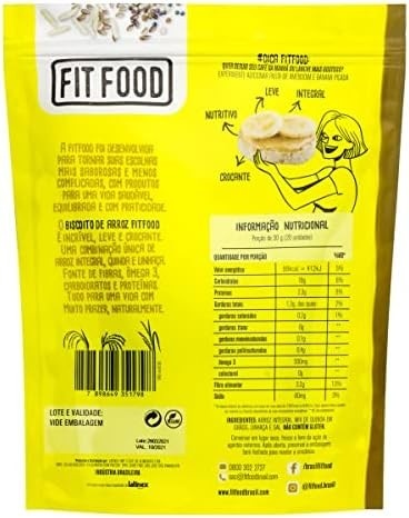 Fit Food Biscoito De Arroz Integral Quinoa e Linhaça Pouch 90g