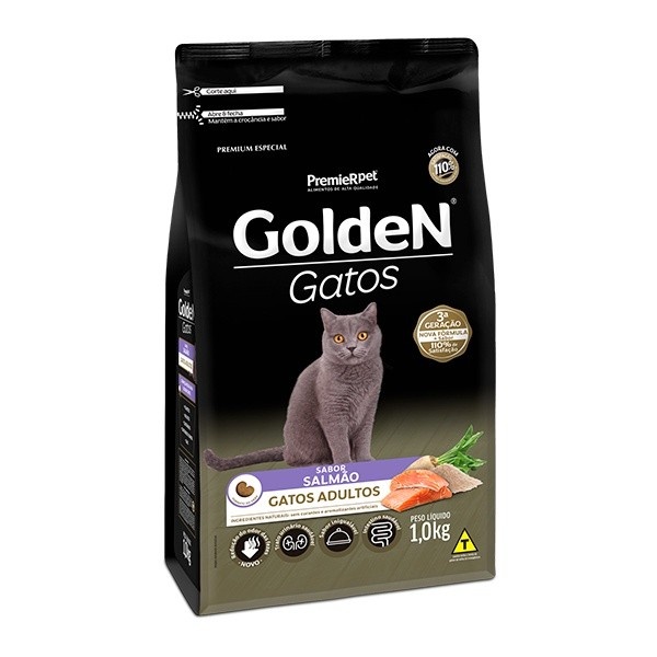 Ração Golden Gatos Adultos Salmão: Saúde e Sabor!