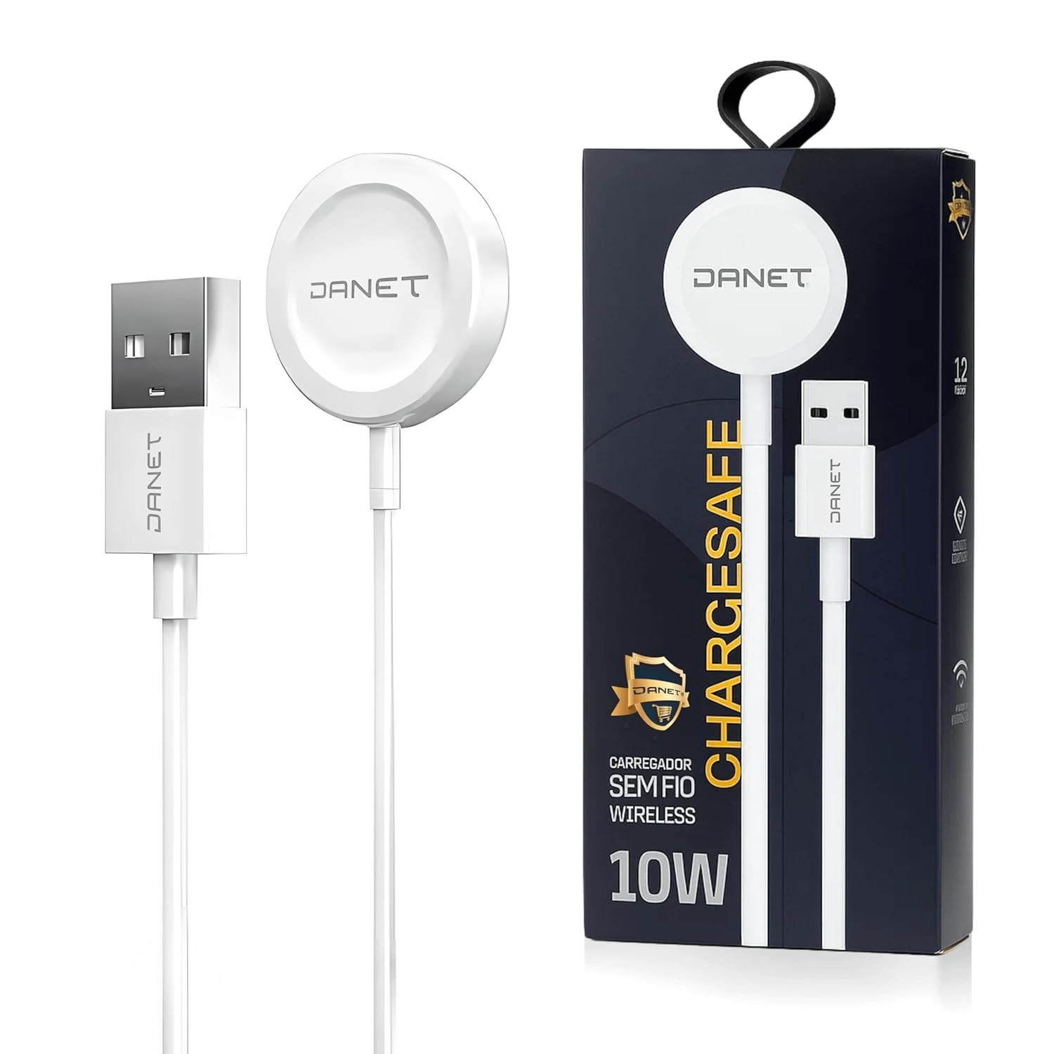 Carregador Magnético USB 10W Danet para Apple Watch 1-9 SE Ultra: Carga Rápida e Segura