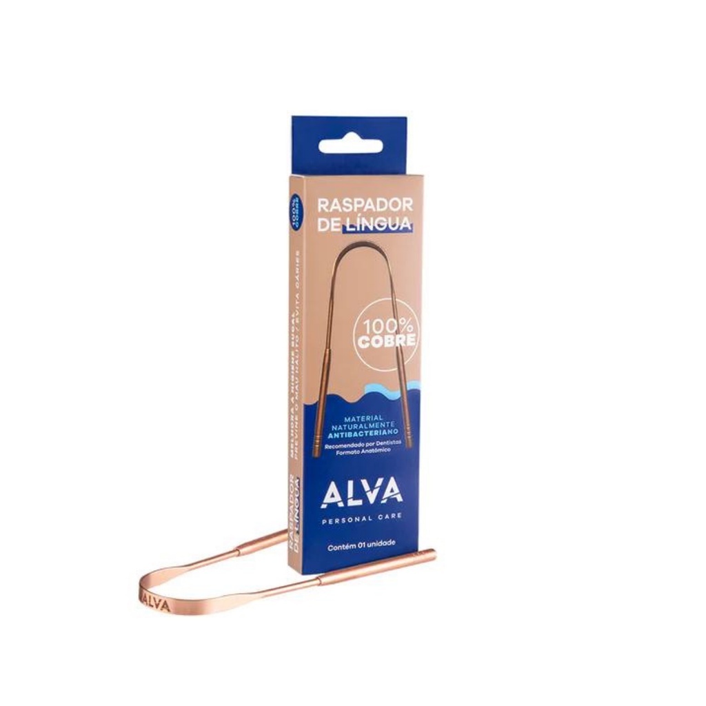 Raspador de Cobre Alva: Língua Limpa, Hálito Fresco!