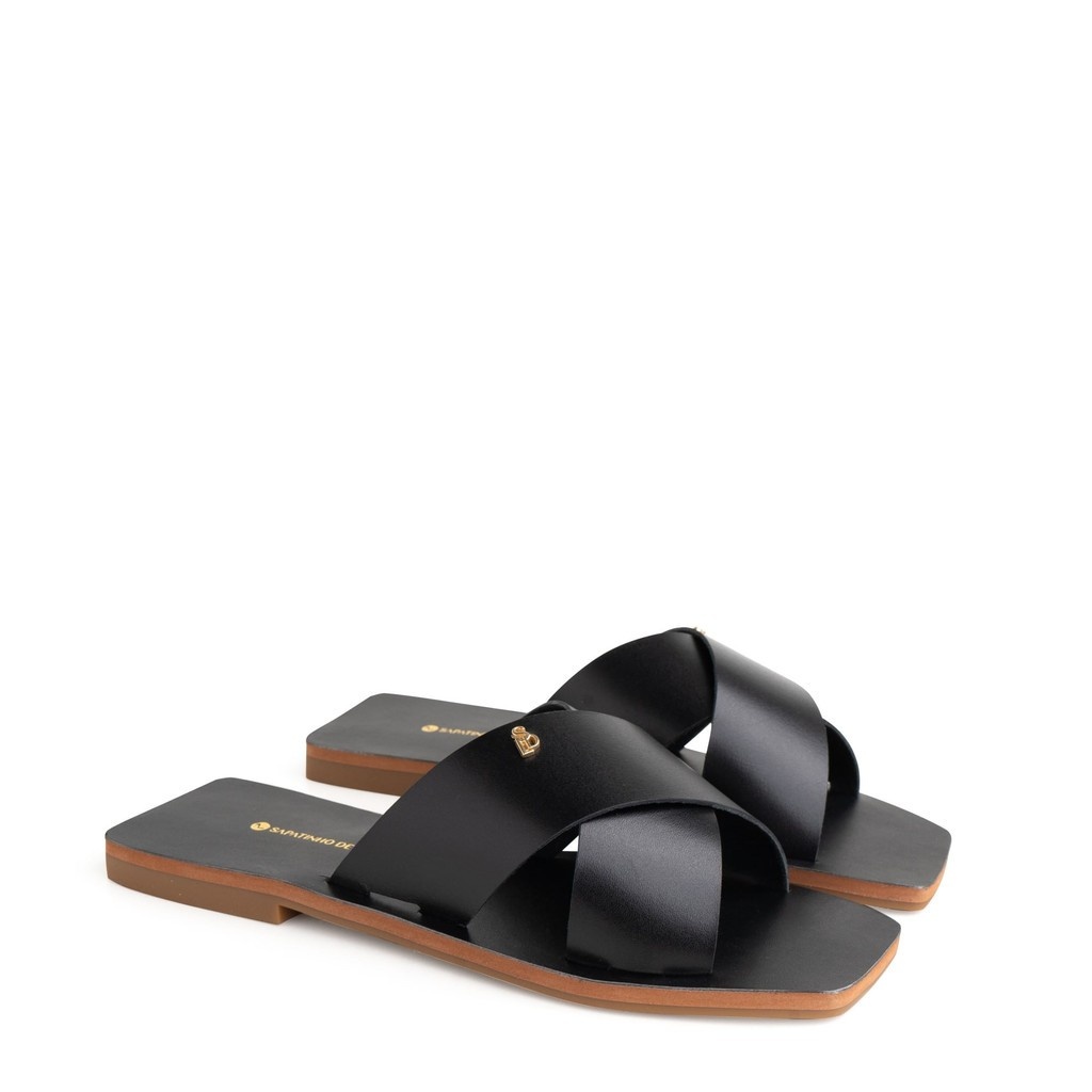 Rasteira Couro Preto: Estilo e Conforto!