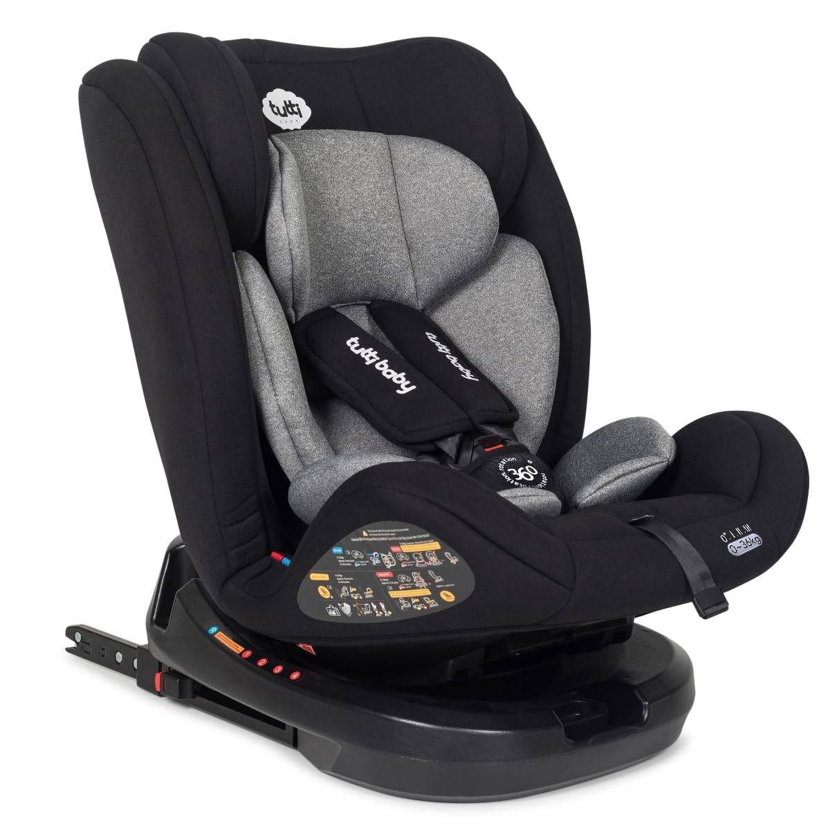 Cadeira Bebê Auto Isofix Rotativa Reclinável Essence 0-36kg Preta Tutti Baby - Segurança e Conforto Total!