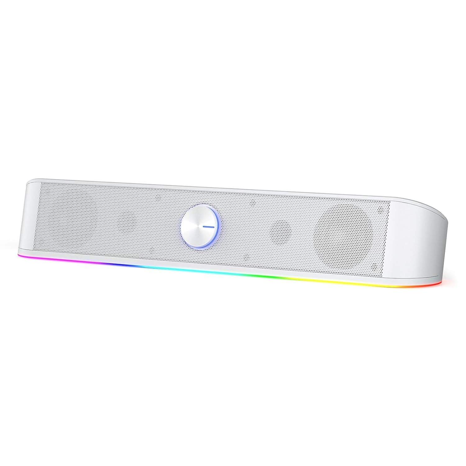 Soundbar Gamer Redragon Adiemus GS560W Branco: Som Imersivo e RGB para Sua Setup!