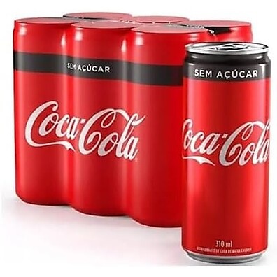 Coca Cola Zero Açúcar: Pack 6 Latas 310ml Refrescante
