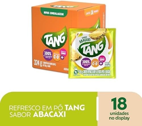 TANG Refresco Em Pó Tang Abacaxi Display Com 18 Unidades De 18G