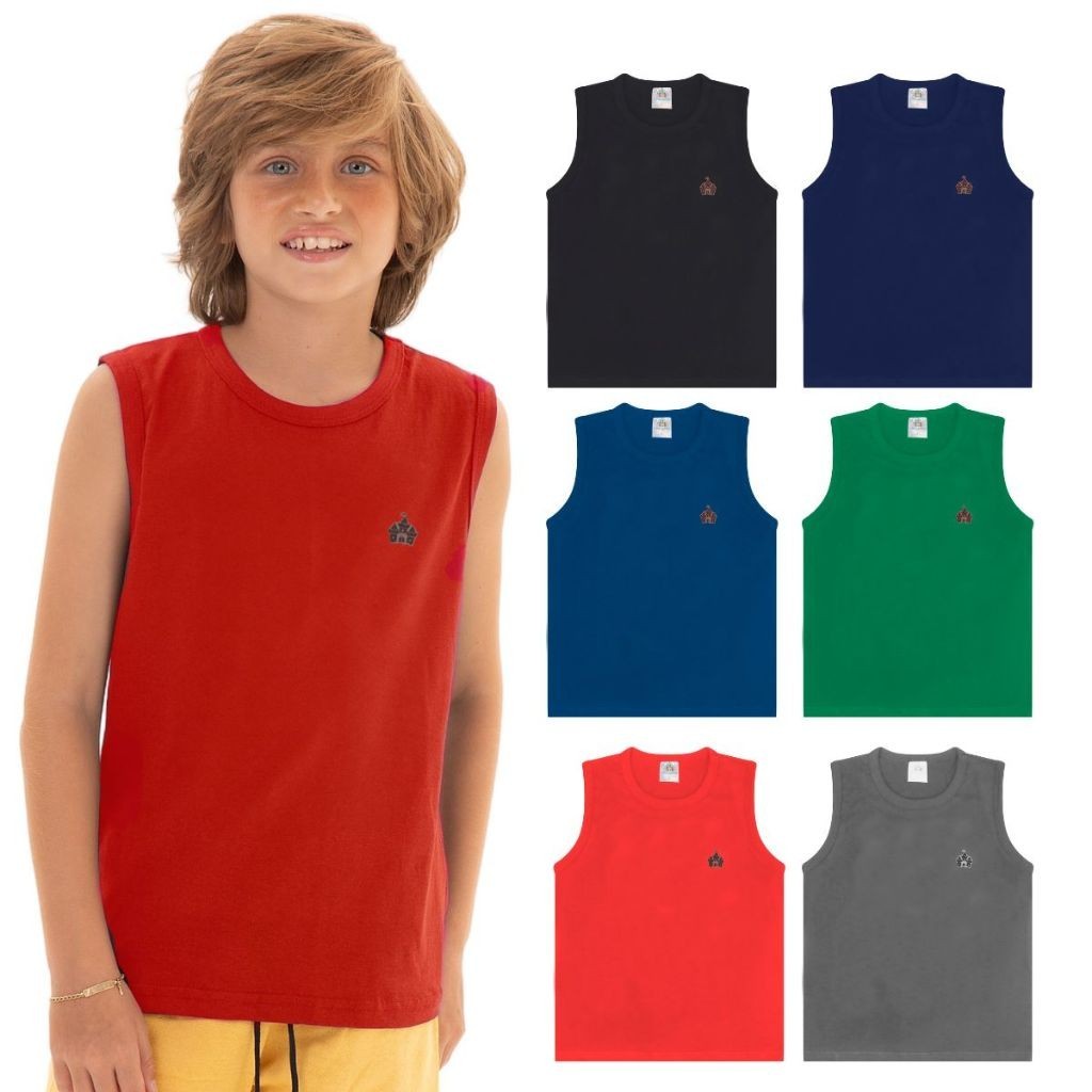 Regatas Infantis Menino: Kit 3 Peças Verão!