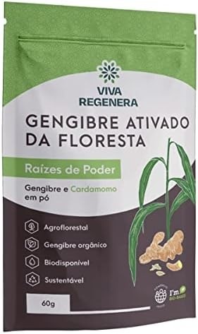 Gengibre e Cardamomo Ativado Da Floresta, Viva Regenera 60g em Pó