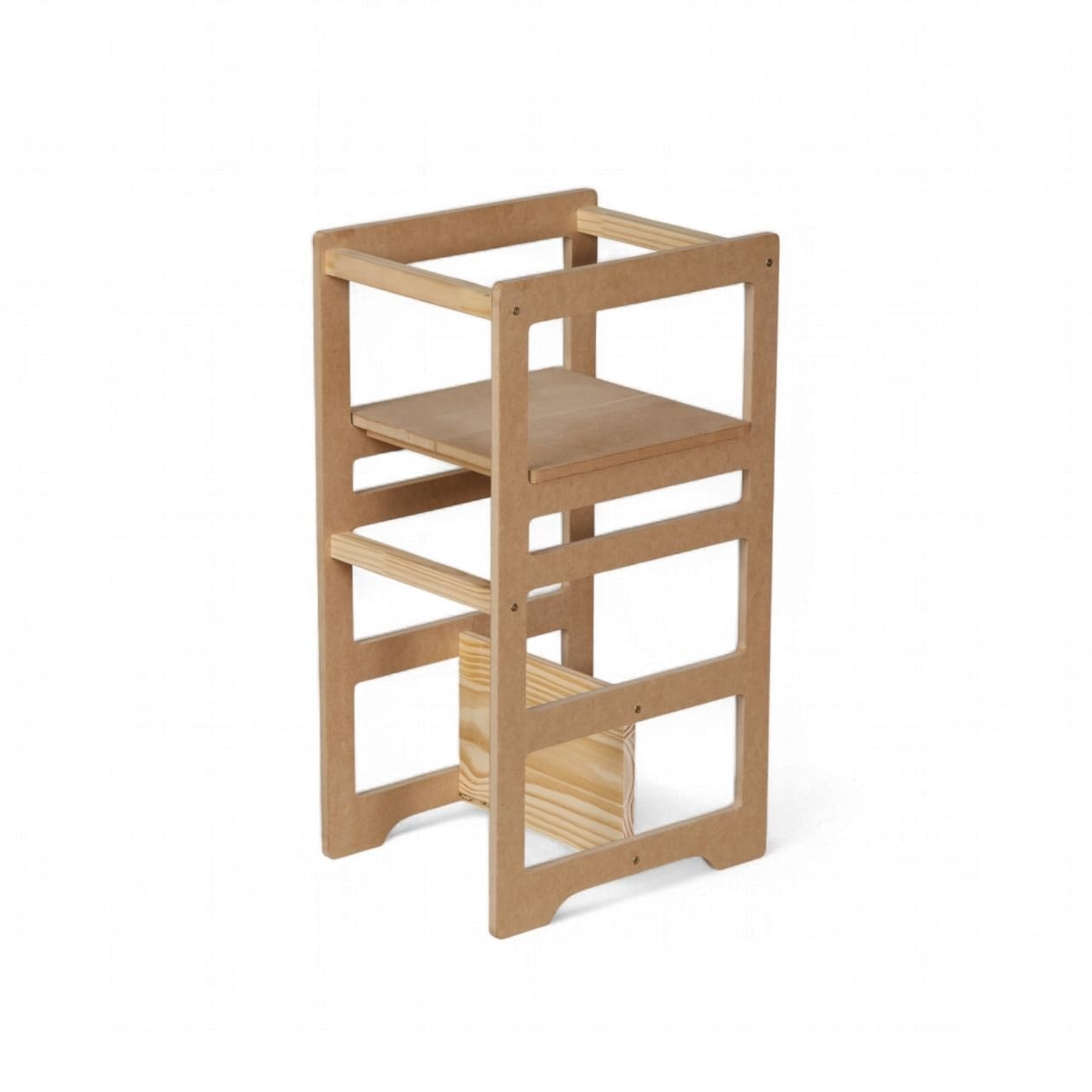 Torre de Aprendizagem Montessori 4 em 1 com Regulagem de Altura - Estimule a Autonomia da Criança