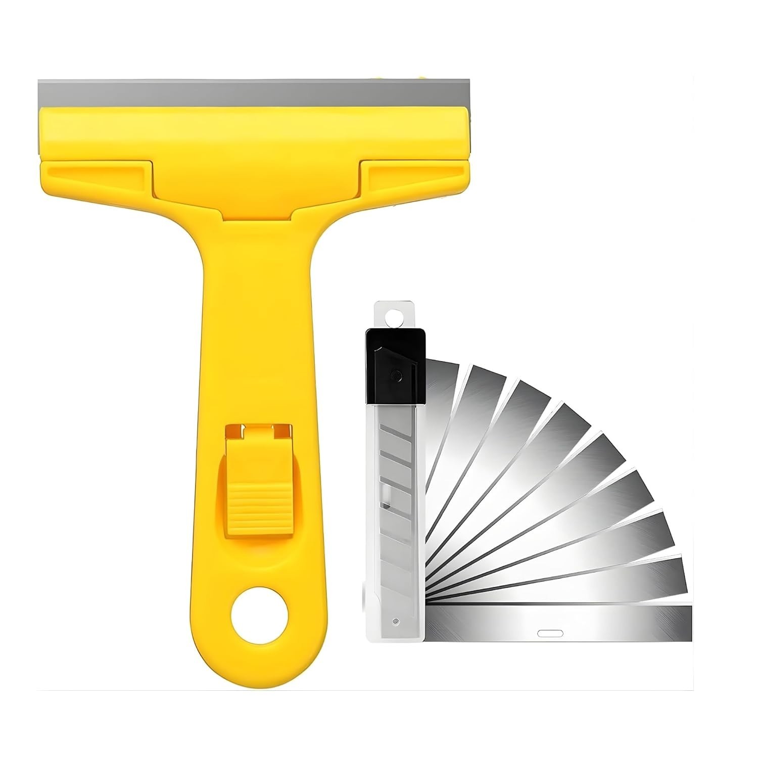 Kit Raspador Multiuso com Lâminas - Limpeza Profissional de Vidros, Pisos e Rejunte