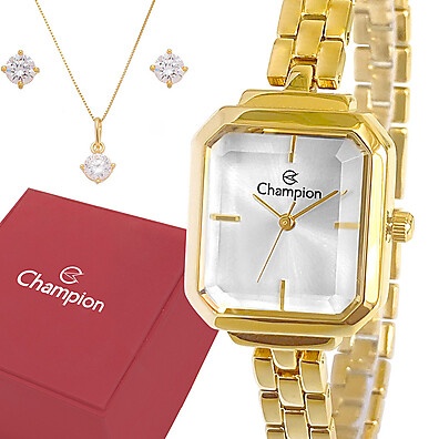 Relógio Champion Feminino Dourado – Elegância e Resistência