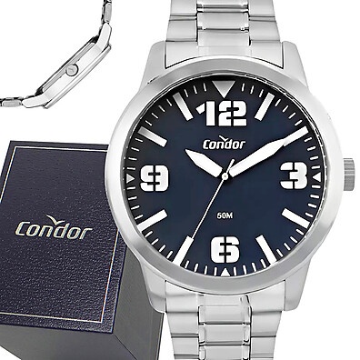Relógio Condor Prata: Estilo e Garantia!