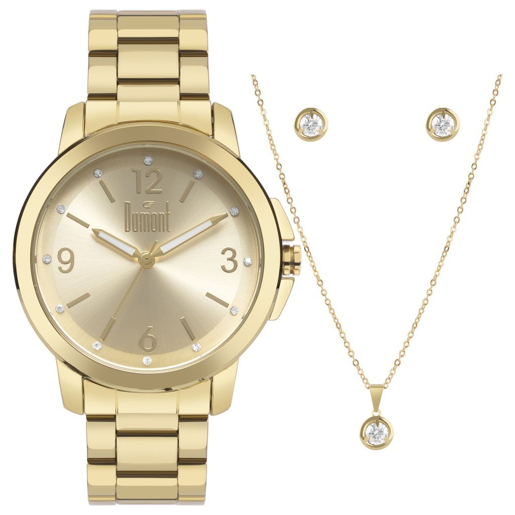 Relógio Dumont Lady Dourado: Elegância e Estilo