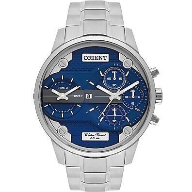 Relógio Orient Masculino Prata Dual Time
