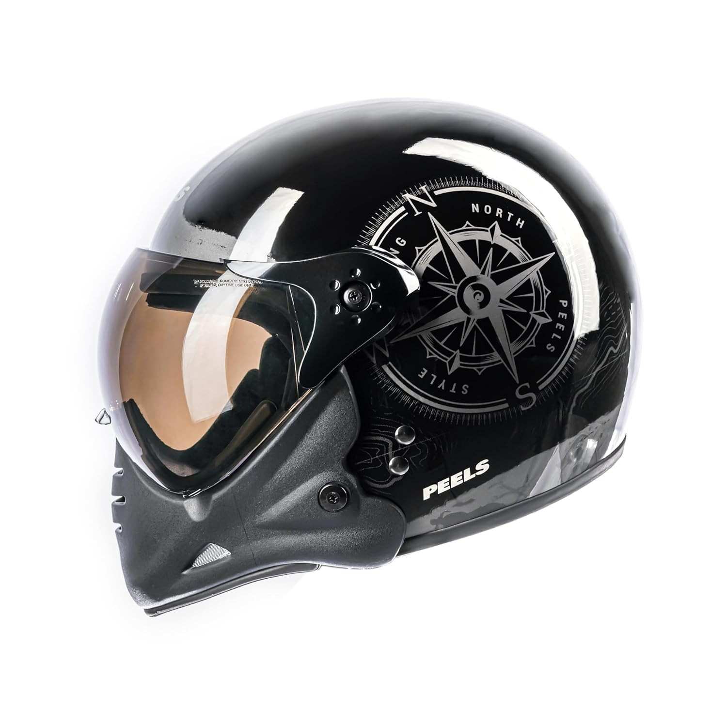 Capacete Aberto Peels F-21 North Moto Preto/Grafite com Queixeira Removível - Estilo e Segurança