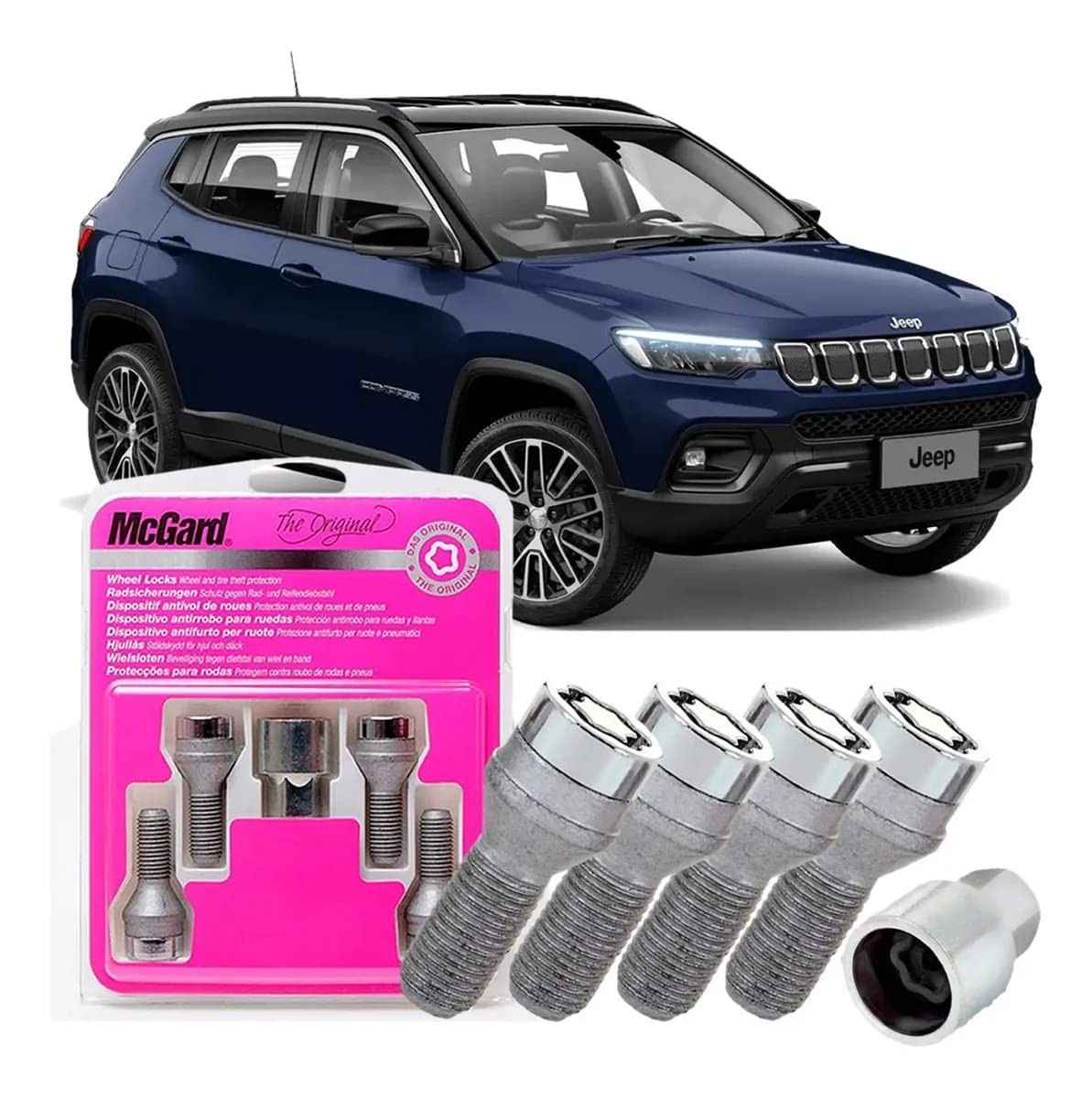 Parafuso Antifurto McGard para Rodas: Segurança Premium para Jeep Renegade, Compass, Commander e Fiat Toro