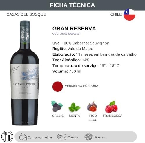 Vinho Tinto Chileno Casas del Bosque Gran Reserva Cabernet Sauvignon 750ml