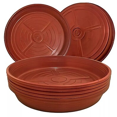 Kit com 6 Pratos para Vaso de Planta – Marrom, Prático e Resistente