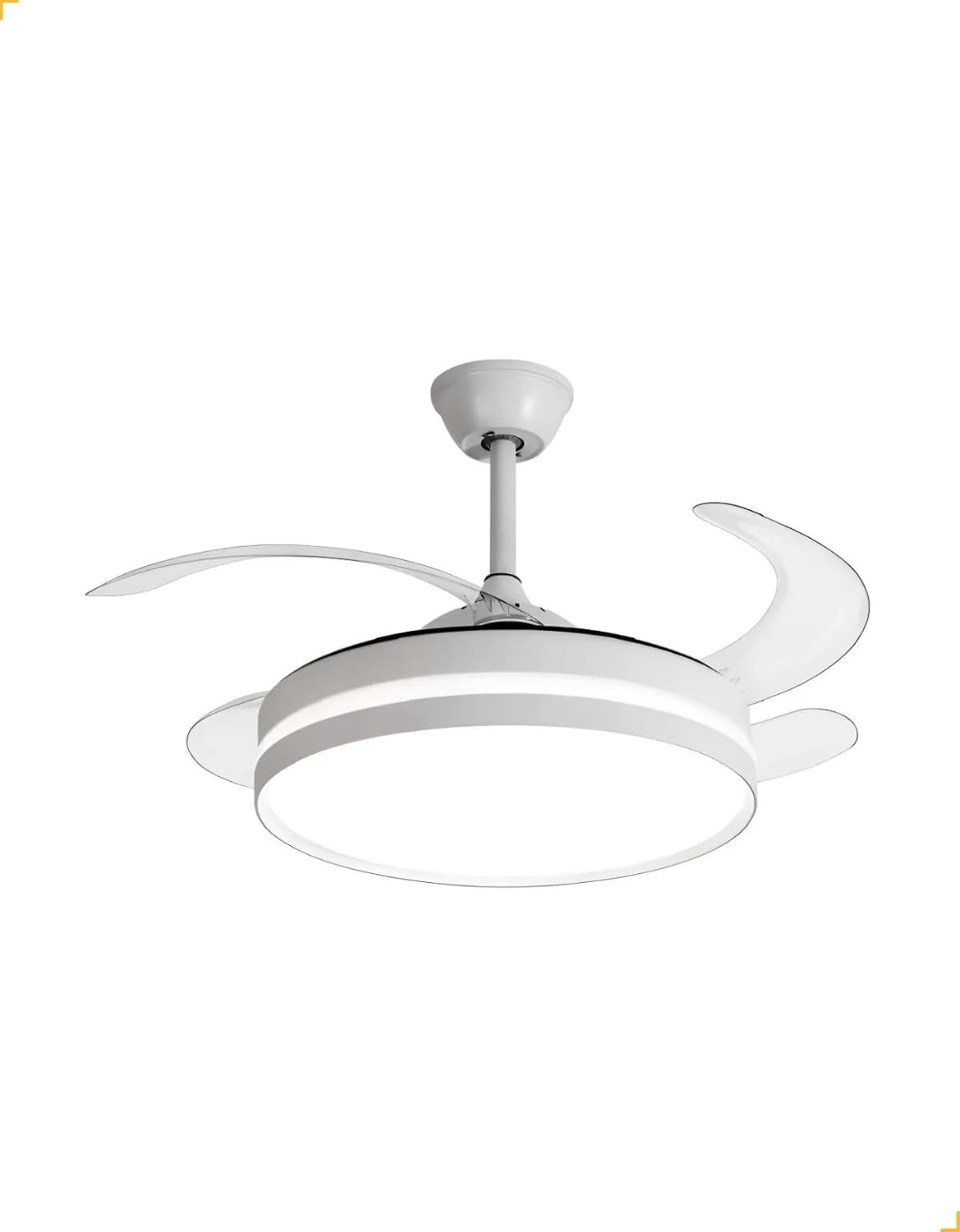 Ventilador de Teto Retrátil com LED 3 Cores e Controle Remoto – Air Signo Opus 4 Pás Transparente