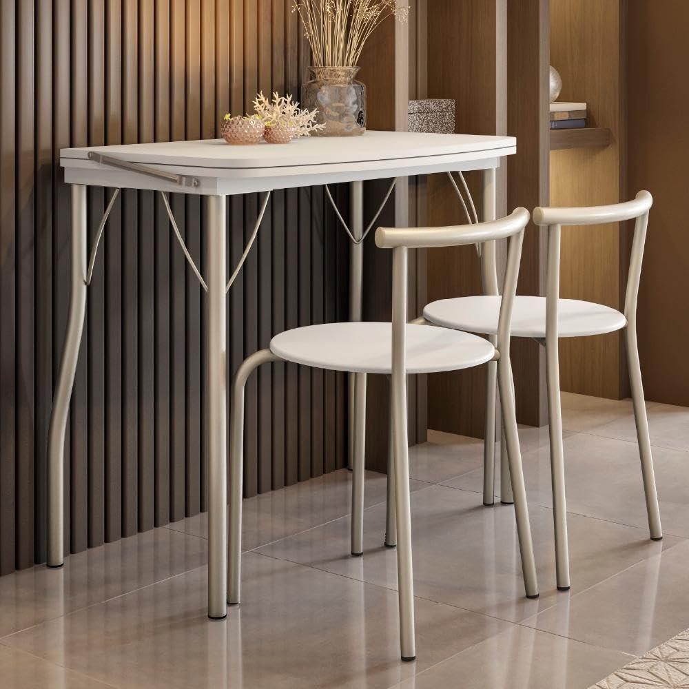 Conjunto Sala de Jantar Palermo com Mesa Retrátil e Cadeiras Ergonômicas Carraro