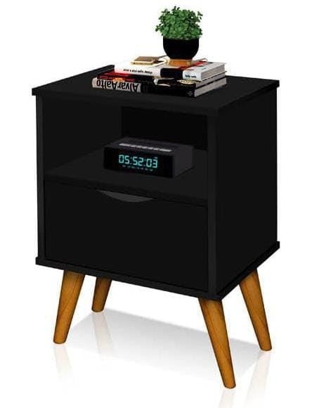 Mesa de Cabeceira Retrô em Madeira Maciça - Design Elegante e Resistente