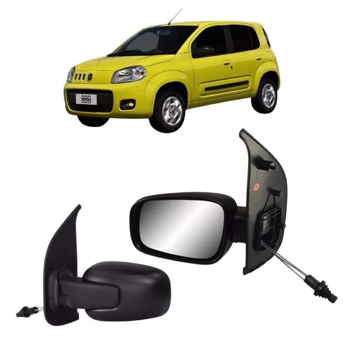 Retrovisor Externo Fiat Uno 04 Portas (2011-2014) com Controle - Visão Ampliada e Segurança