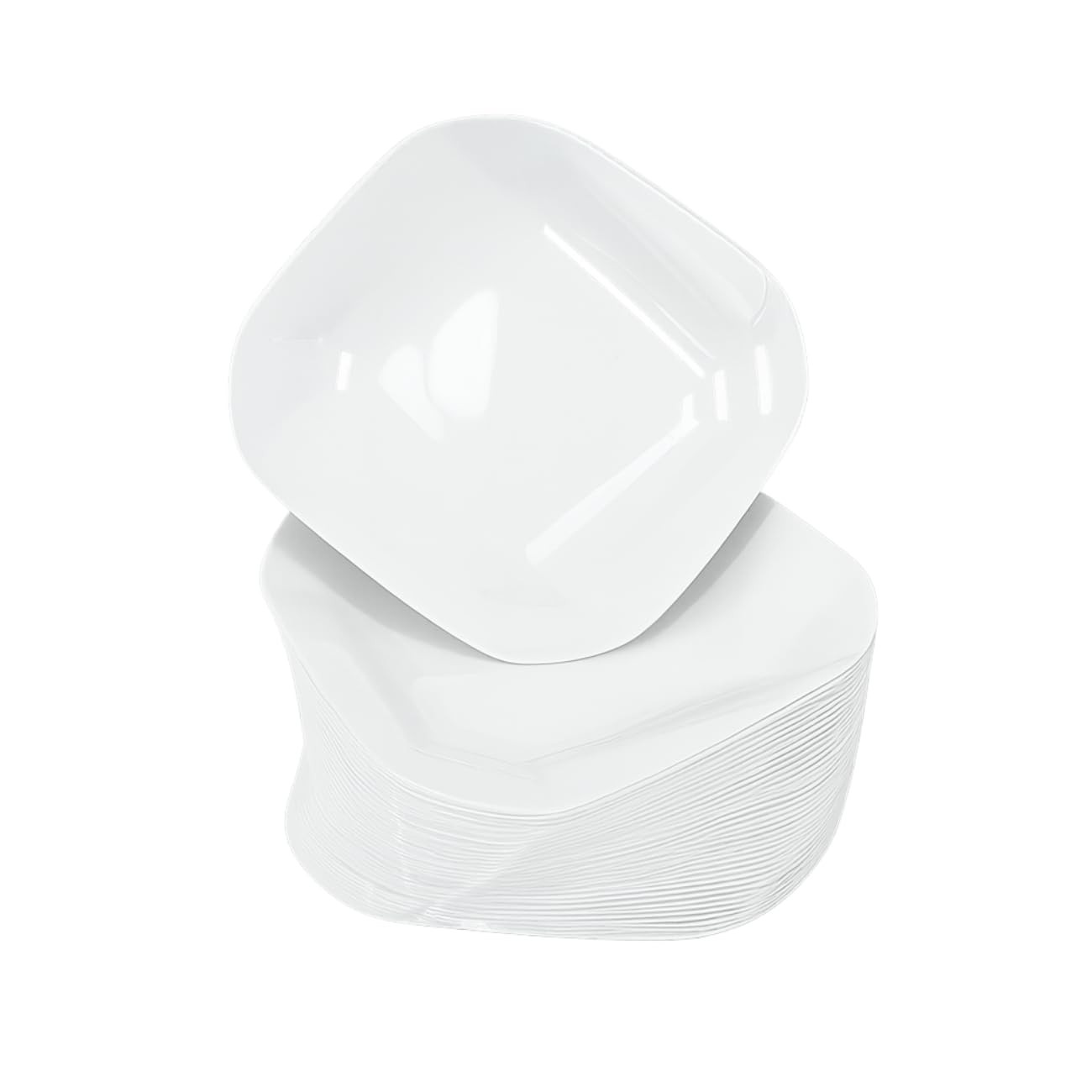Pratos de Plástico Reutilizáveis com Design Espiral - Conjunto de 10 Peças, 23x23cm