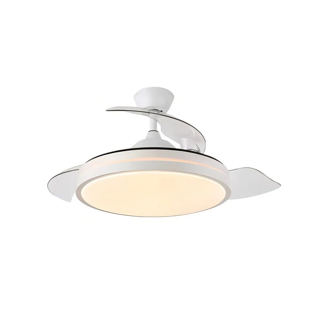 Ventilador de Teto LED 3 Pás Retrátil com Controle Remoto - Iluminação RGB e Design Moderno