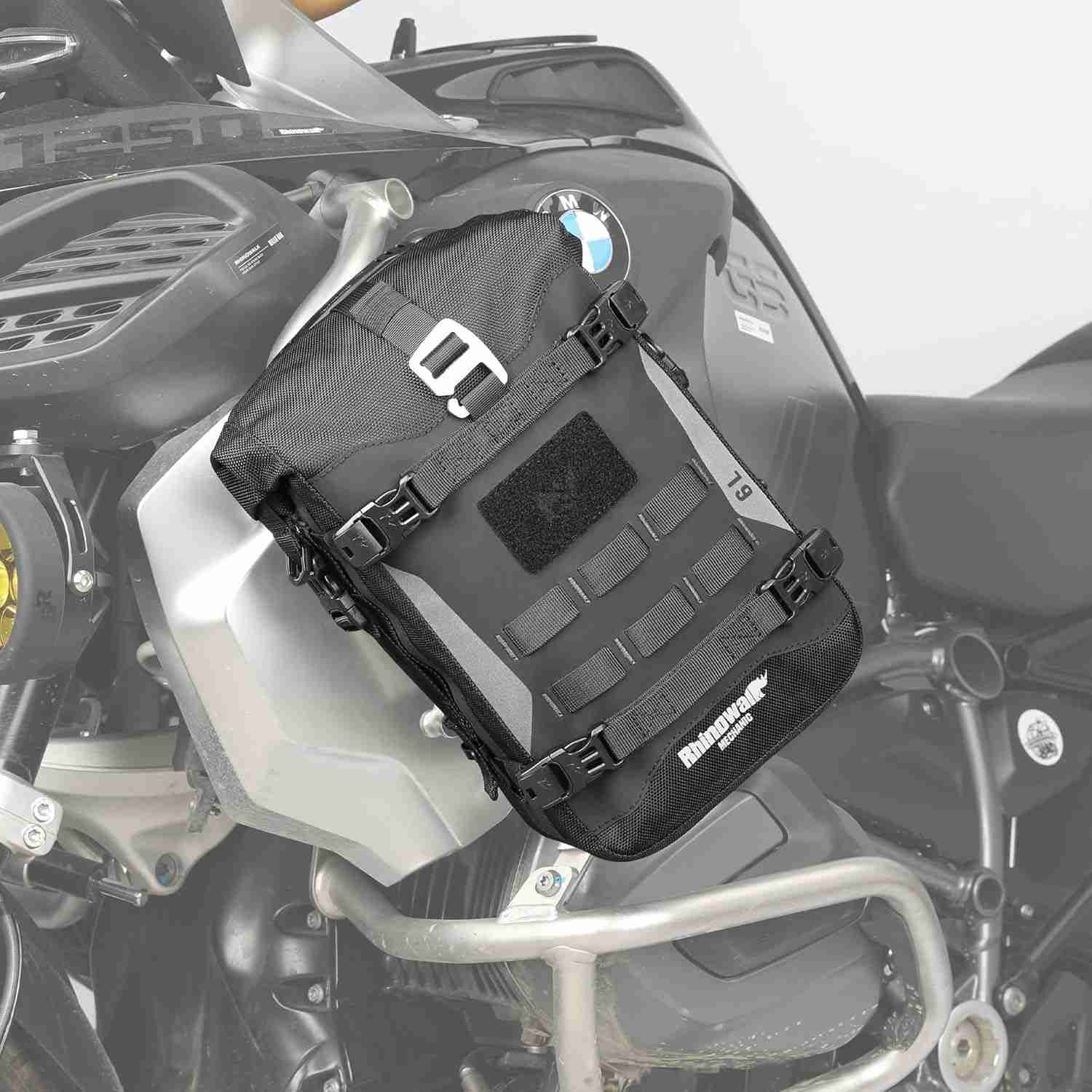 Rhinowalk Bolsa Lateral Expansível 6L: Aventura Impermeável e Segura para sua Moto