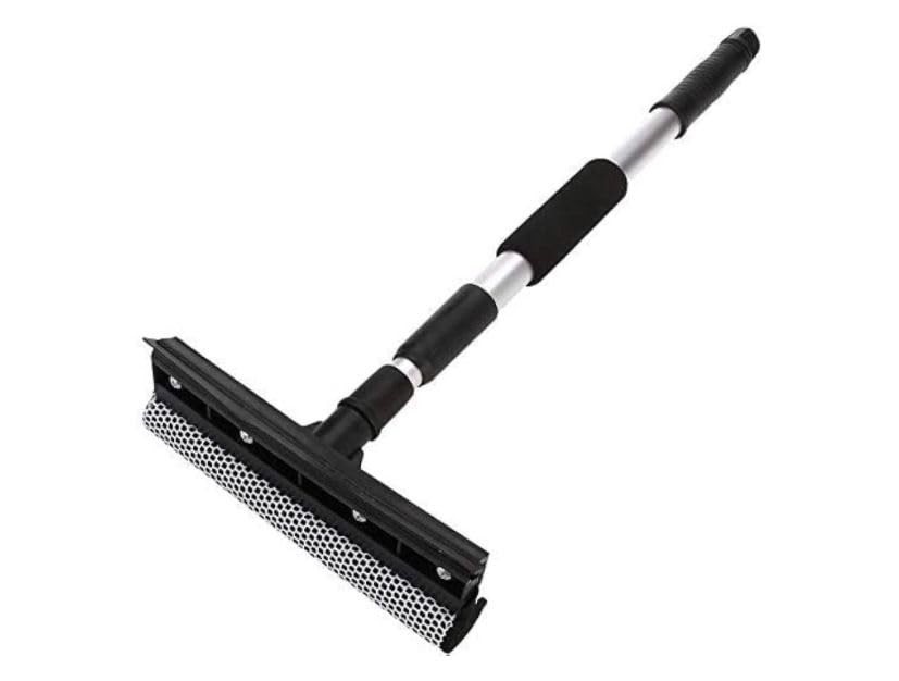 Rodo Janela Profissional com Cabo Extensível - Limpador de Vidros com Cabeça Articulada e Lâmina de Borracha