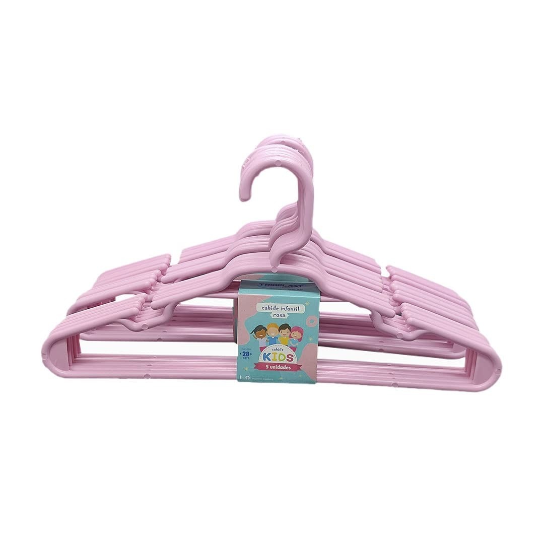 Kit 30 Cabides Infantil Reforçado Rosa - Organize o Guarda-Roupa com Estilo e Durabilidade