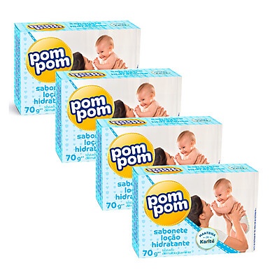 Sabonete em Barra Infantil Pom Pom + Loção Hidratante 70g